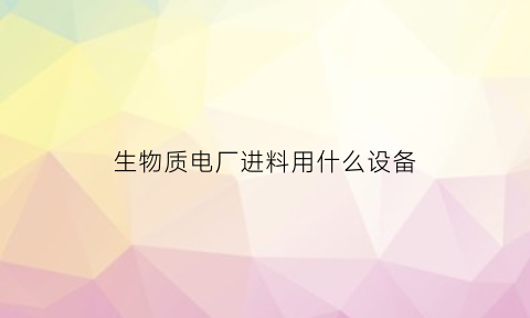 生物质电厂进料用什么设备(生物质电厂进料用什么设备)