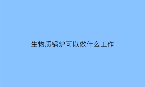 生物质锅炉可以做什么工作(生物质锅炉有什么用)