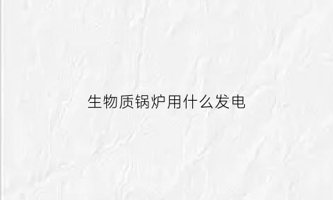 生物质锅炉用什么发电(生物质锅炉用什么发电机好)