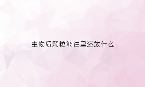 生物质颗粒能往里还放什么(生物质颗粒能做饭吗)