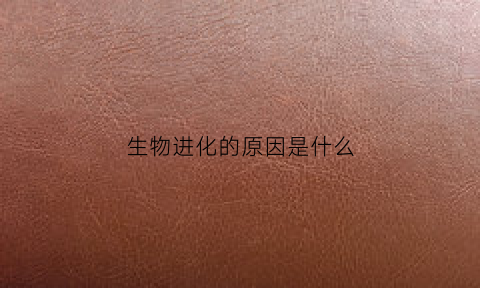 生物进化的原因是什么(生物进化的原因是什么)