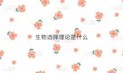 生物选择理论是什么(生物选择理论是什么专业学的)