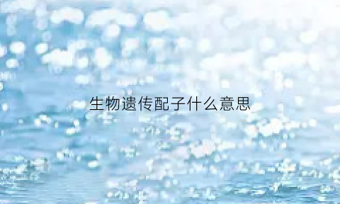 生物遗传配子什么意思(生物遗传学配子法)