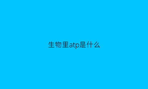 生物里atp是什么