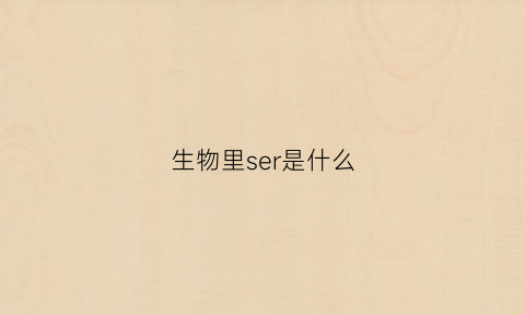 生物里ser是什么