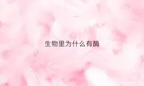 生物里为什么有酶(为什么酶很重要)