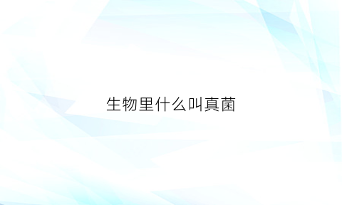 生物里什么叫真菌(生物里什么叫真菌病)