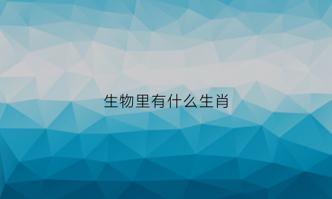 生物里有什么生肖(生物里面有什么)