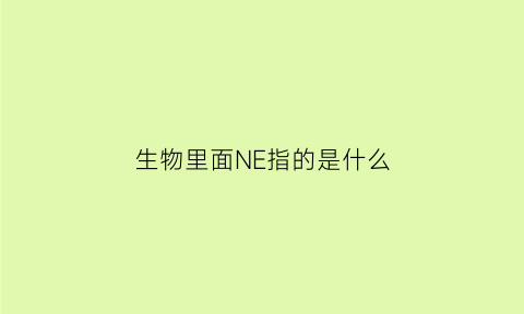 生物里面NE指的是什么(生物里面ne指的是什么意思)