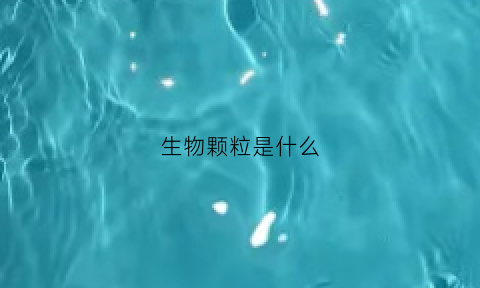 生物颗粒是什么(生物颗粒是什么东西)