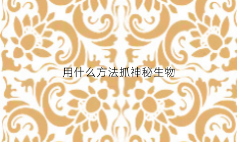 用什么方法抓神秘生物(用什么方法抓神秘生物呢)
