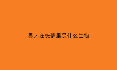 男人在感情里是什么生物(男人在感情里是感性还是理性)