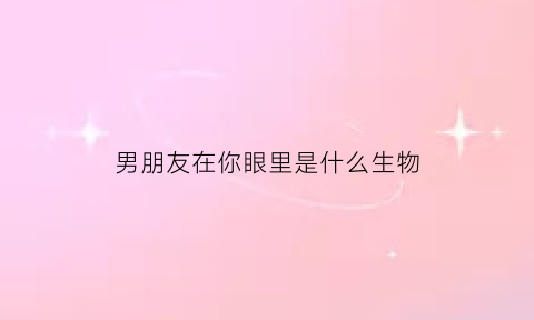 男朋友在你眼里是什么生物(男朋友在我眼里什么样)