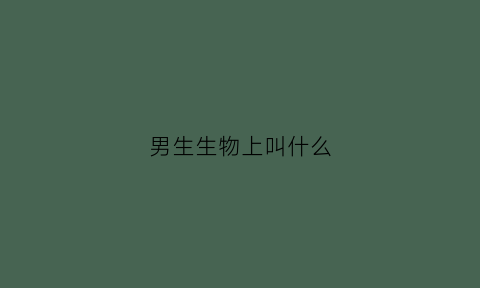 男生生物上叫什么(男生生物上叫什么名字好听)