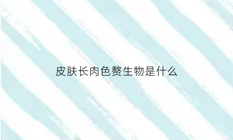 皮肤长肉色赘生物是什么(皮肤上长肉赘怎么能去除)