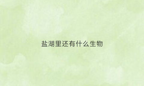 盐湖里还有什么生物(盐湖里的盐从哪里来)