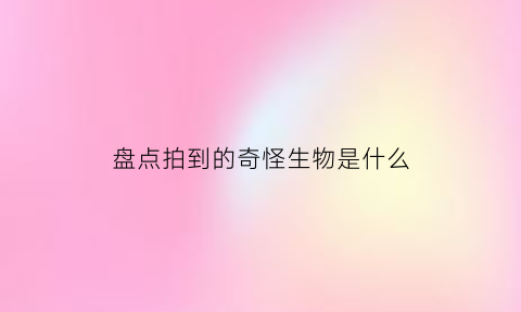 盘点拍到的奇怪生物是什么(播放奇怪生物的照片)
