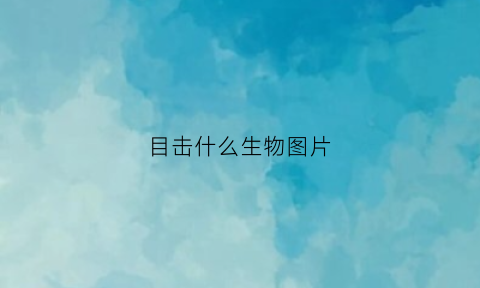 目击什么生物图片(目击者指的是什么人)