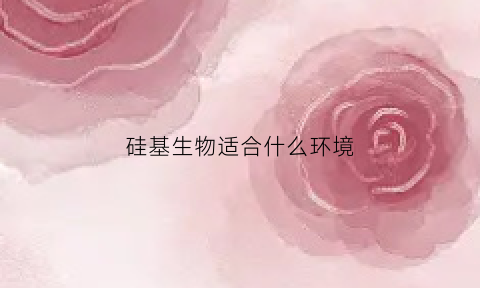 硅基生物适合什么环境(硅基生物适合什么环境生存)