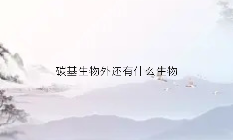 碳基生物外还有什么生物