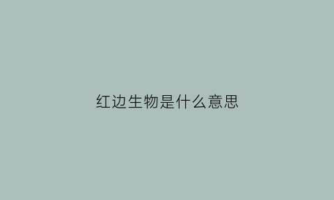 红边生物是什么意思(红边鳑鲏)