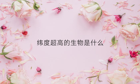 纬度超高的生物是什么(纬度较高的概念)