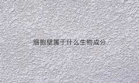 细胞壁属于什么生物成分(细胞壁是细胞的什么)