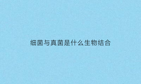 细菌与真菌是什么生物结合(细菌和真菌之间的关系)
