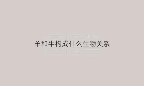 羊和牛构成什么生物关系(羊和牛有什么区别)