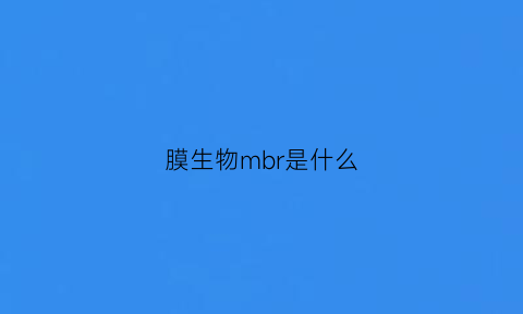 膜生物mbr是什么(mbr生物膜工作原理)