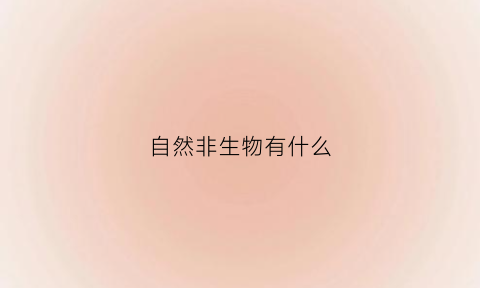 自然非生物有什么