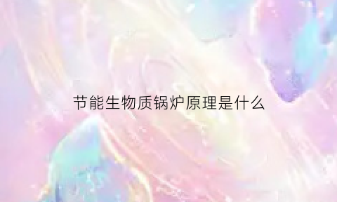 节能生物质锅炉原理是什么(生物节能炉多少钱一台)