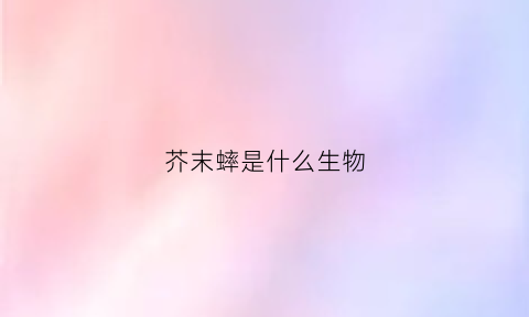 芥末蟀是什么生物(芥末学名叫什么)