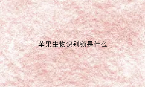苹果生物识别锁是什么(苹果生物解锁是什么意思)