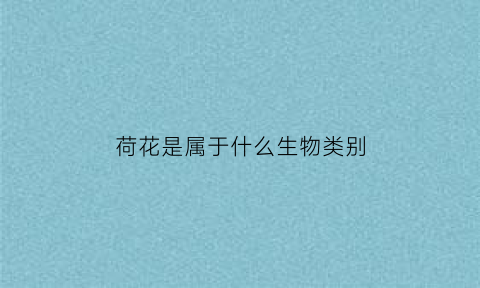 荷花是属于什么生物类别(荷花属于生物吗)