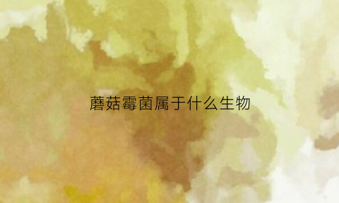 蘑菇霉菌属于什么生物(蘑菇霉菌属于什么生物类型)