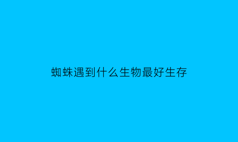 蜘蛛遇到什么生物最好生存(蜘蛛害怕什么昆虫)