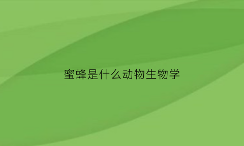 蜜蜂是什么动物生物学