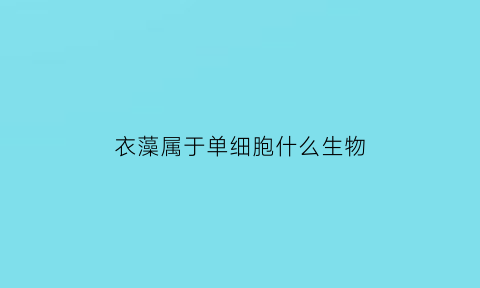 衣藻属于单细胞什么生物(衣藻属于单细胞什么生物类群)