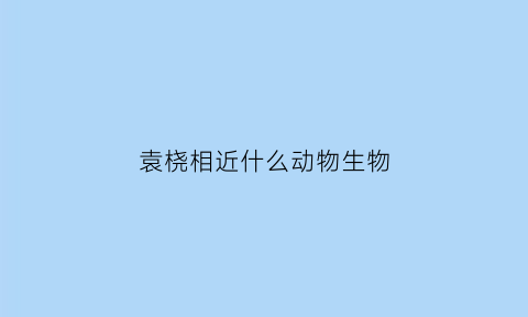 袁桡相近什么动物生物