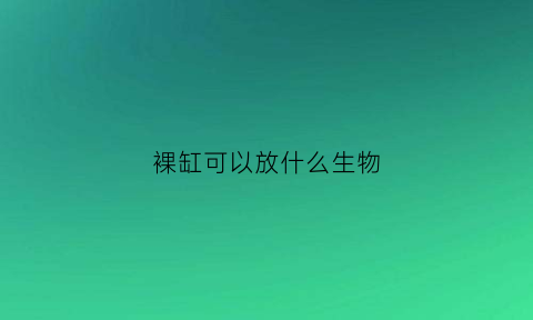 裸缸可以放什么生物(裸缸适合养什么鱼好看)