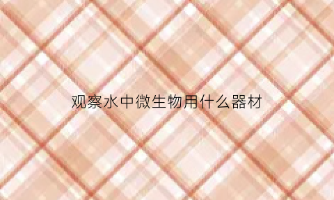 观察水中微生物用什么器材(观察水中微生物实验报告)