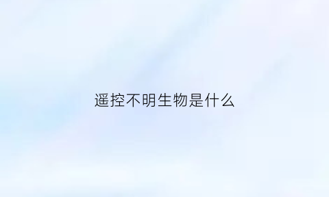 遥控不明生物是什么(遥控不明生物是什么原因)