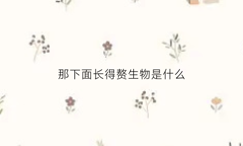 那下面长得赘生物是什么(下身赘生物是什么)