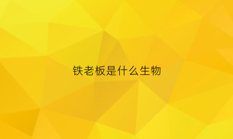 铁老板是什么生物(铁老板是哪个动画片里的人物)