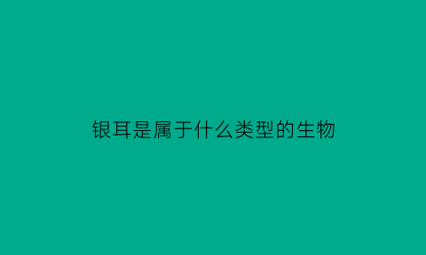 银耳是属于什么类型的生物(银耳是属于什么类型的生物质)