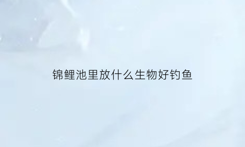 锦鲤池里放什么生物好钓鱼(锦鲤池放什么鱼清理垃圾)