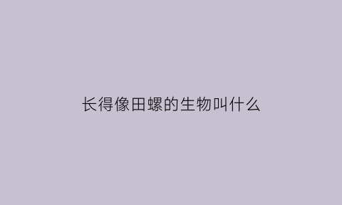 长得像田螺的生物叫什么(长的像田螺但是很长很小)