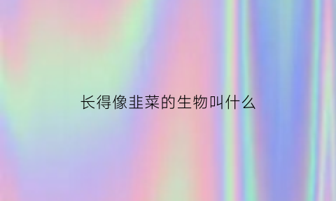 长得像韭菜的生物叫什么(长得像韭菜的生物叫什么)