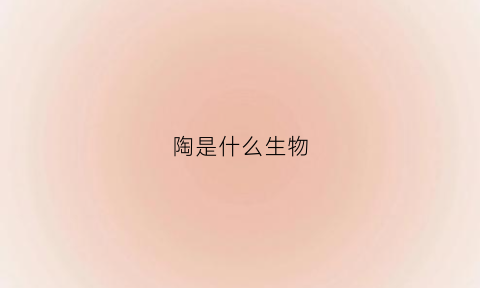 陶是什么生物(陶是什么东西)